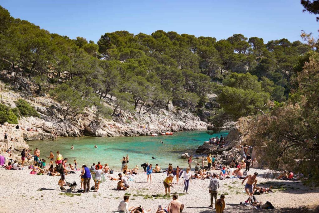 Calanque de Port Pin near Cassis, in Provence, France. Hiking the three calanques de cassis with kids.