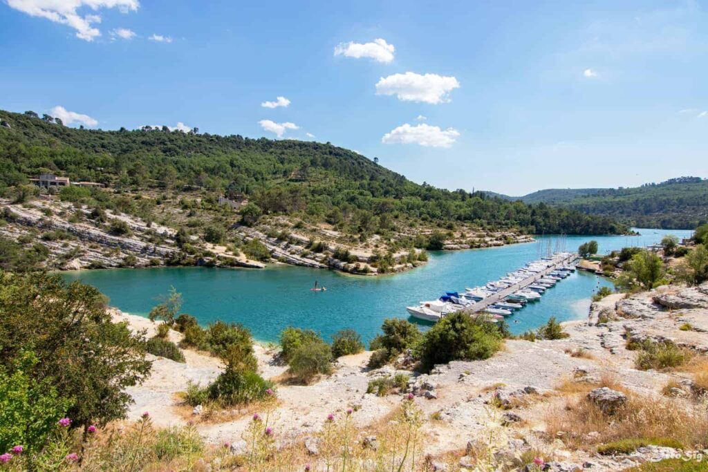 Lac d'Esparron is a beautiful lake with beaches near Aix-en-Provence