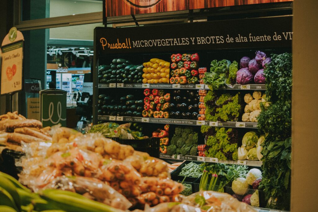 Supermarket shopping on holiday with kids