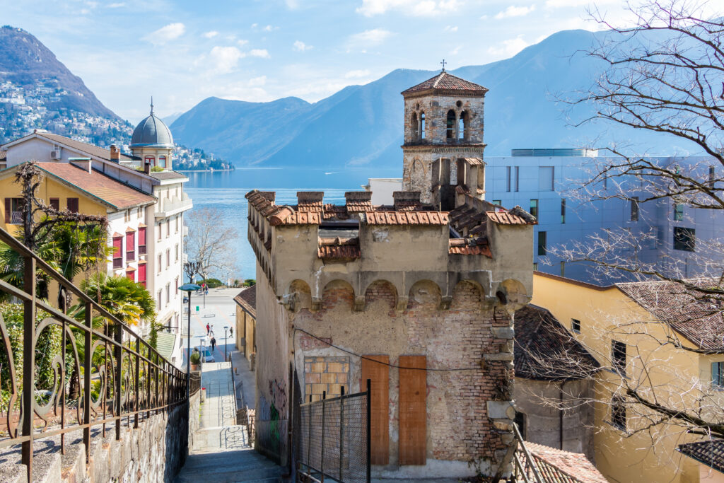 Lugano, Switzerland is a beautiful place to visit in Europe in the Fall.