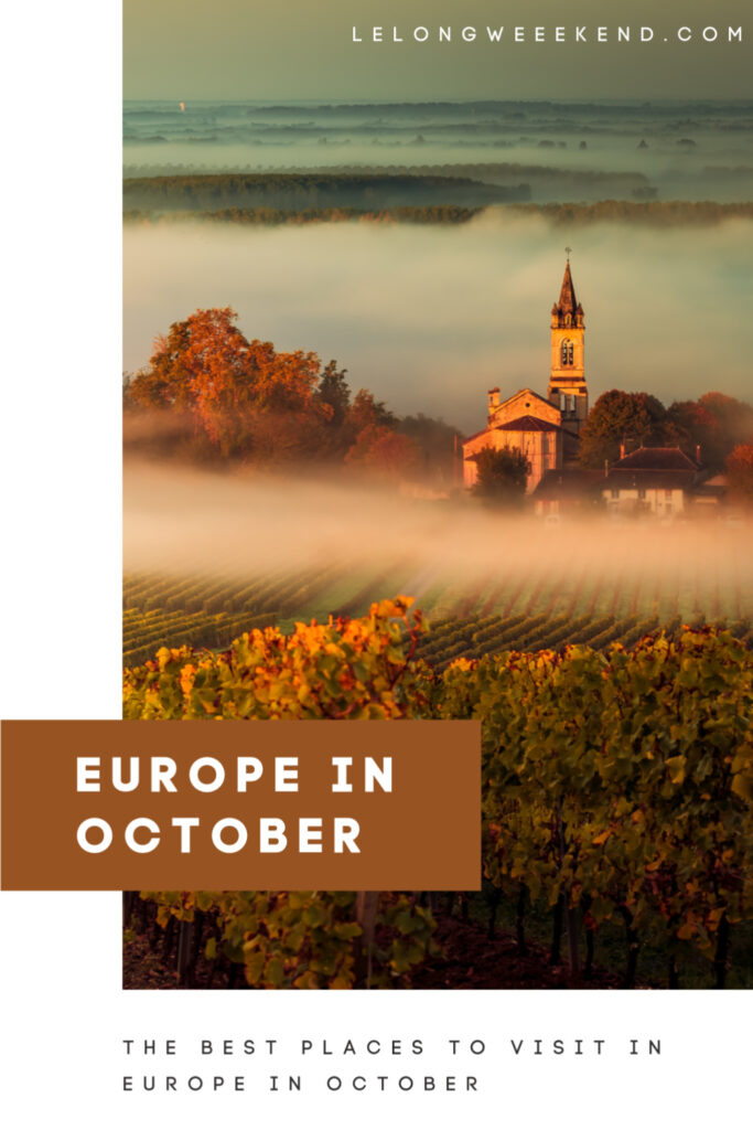 Autumn is a beautiful time to discover Europe's countryside and cities. Find the best places to visit in October in Europe. #europe #fall #autumn #october