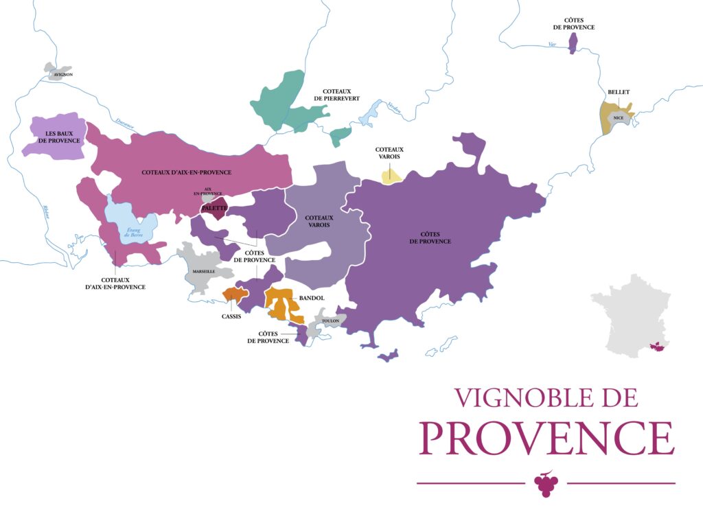 Wine Regions in Provence Map